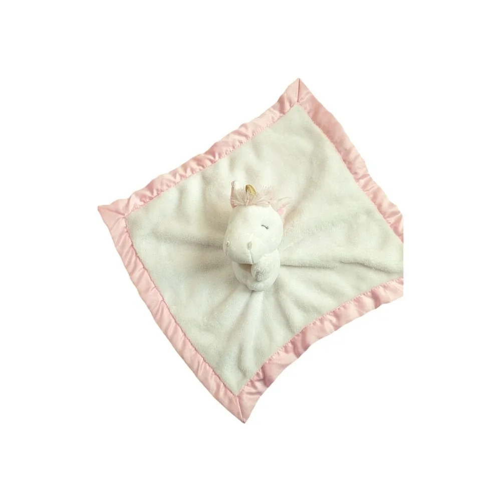 Carters Unicorn Security Blanket Pink White‎ Satin Trim Lovey Plush 2020